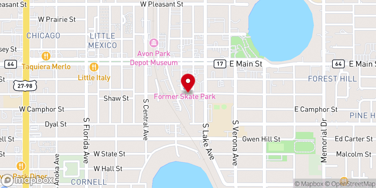 Map showing location of Avon Park Church of Christ