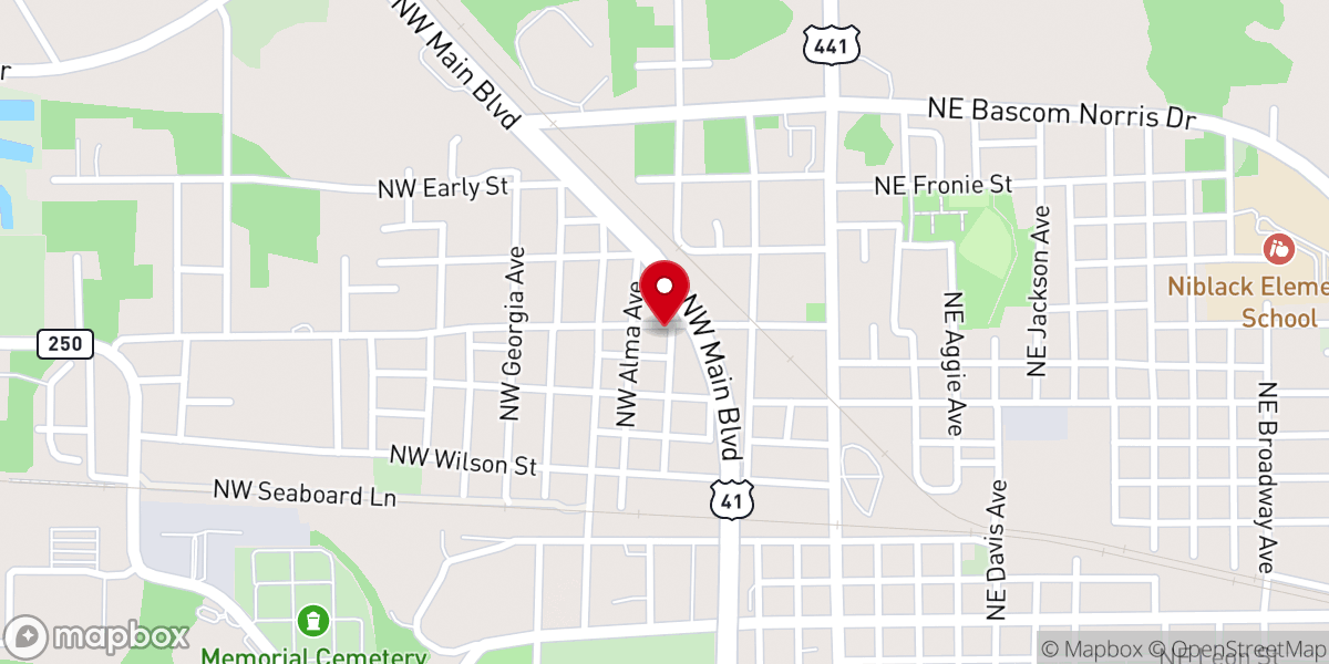 Map showing location of Church of Faith and Deliverance Through Christ