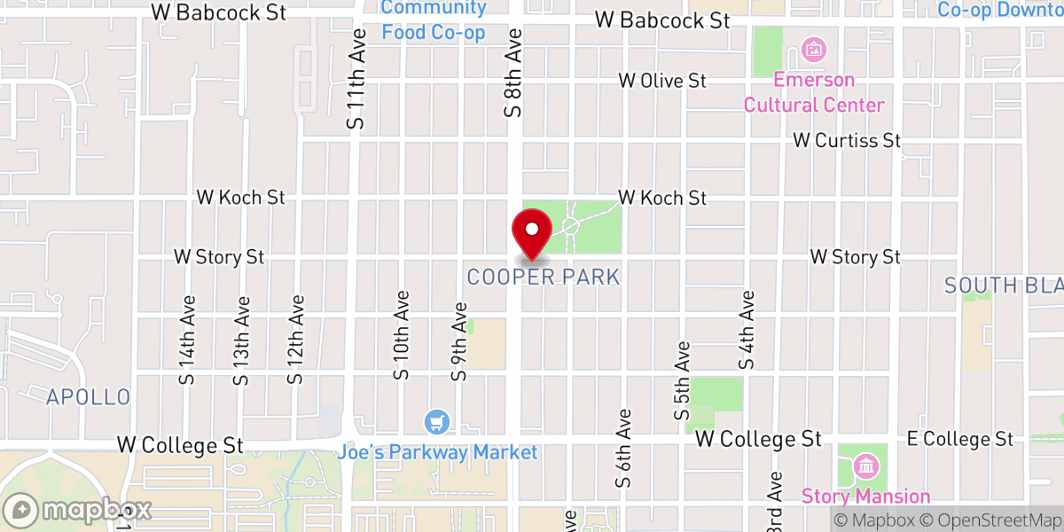 Map showing location of First Church of Christ, Scientist
