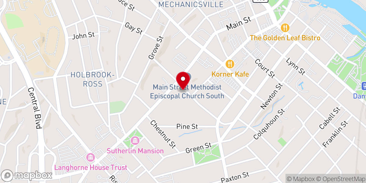 Map showing location of St. Peter's Greek Orthodox Church