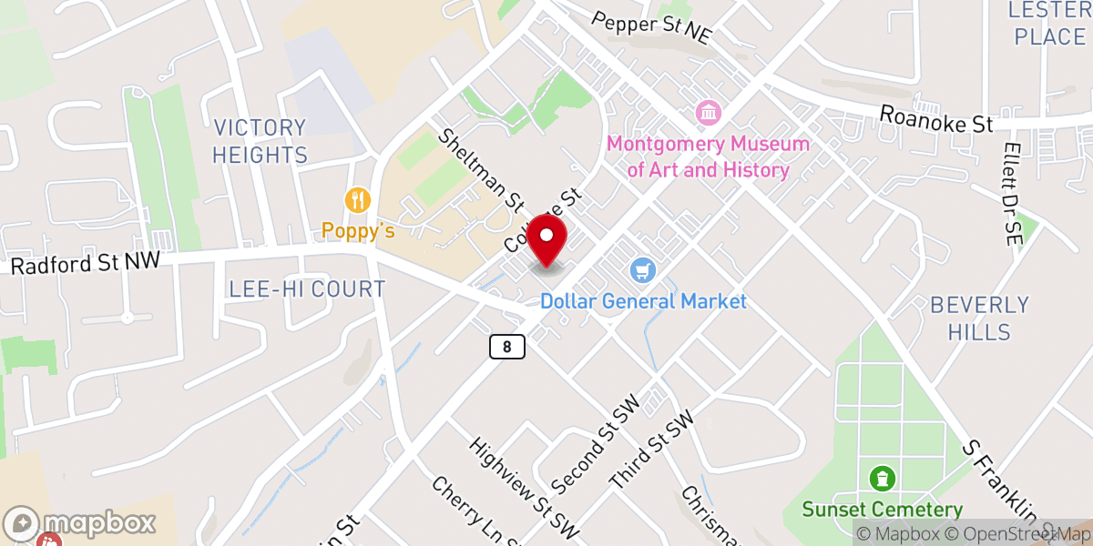 Map showing location of Saint Pauls United Methodist Church