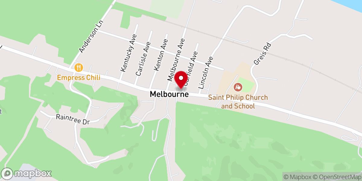 Map showing location of Melbourne Community Church