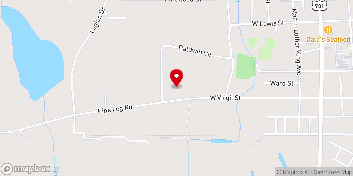 Map showing location of Brunswick Waccamaw Missionary
