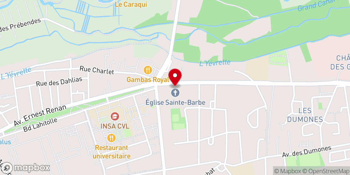Map showing location of Eglise Sainte Barbe