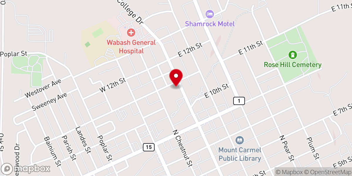 Map showing location of Emmanuel Baptist Church