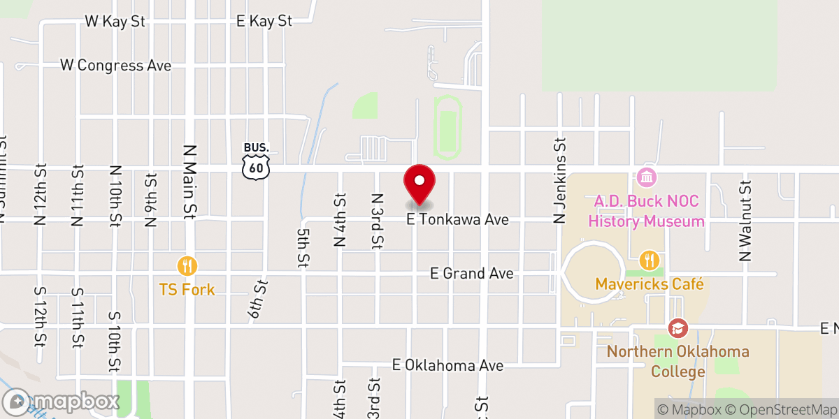 Map showing location of First Assembly of God