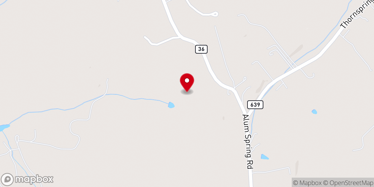 Map showing location of Jordan's Chapel, Pulaski