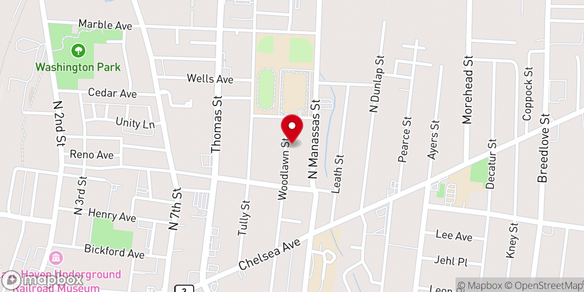 Map showing location of Victory Temple Church of God in Christ