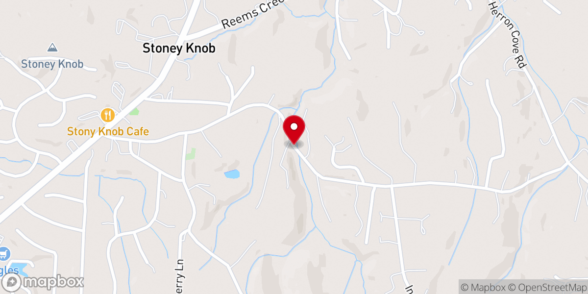 Map showing location of Unaka Baptist Church
