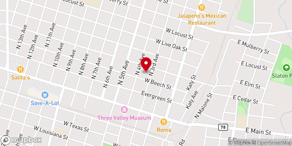 Map showing location of First Christian Church
