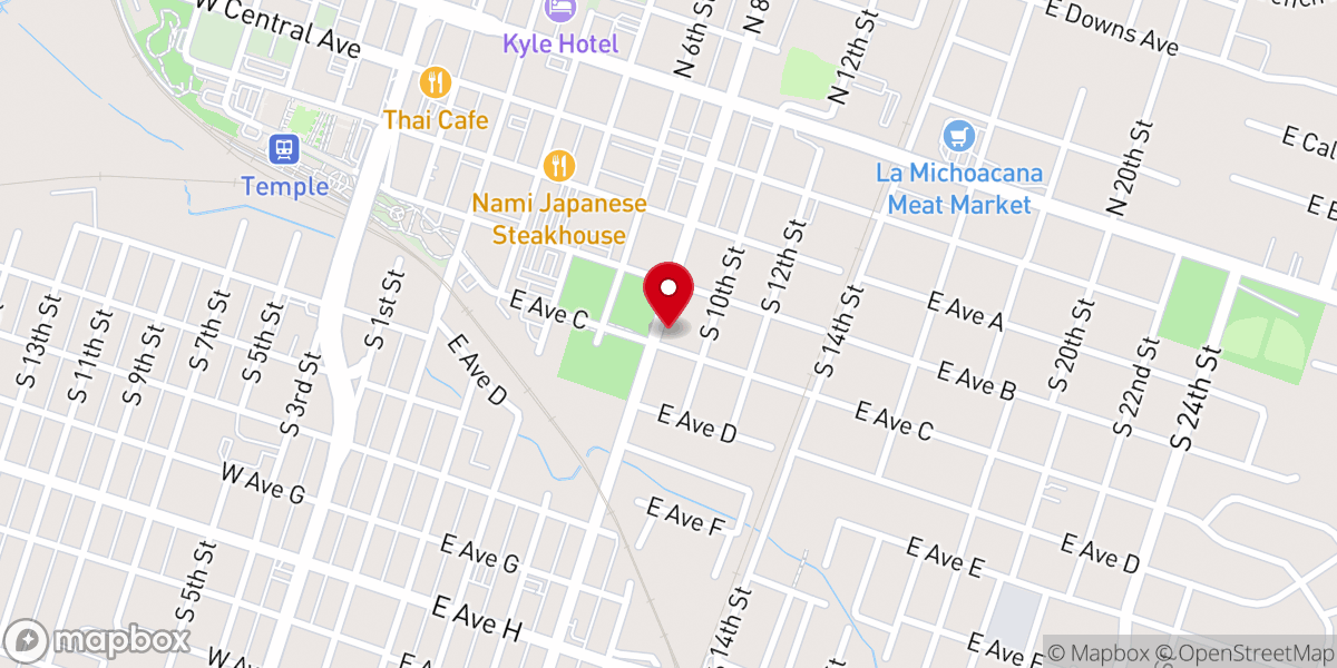 Map showing location of Eighth Street Baptist Church