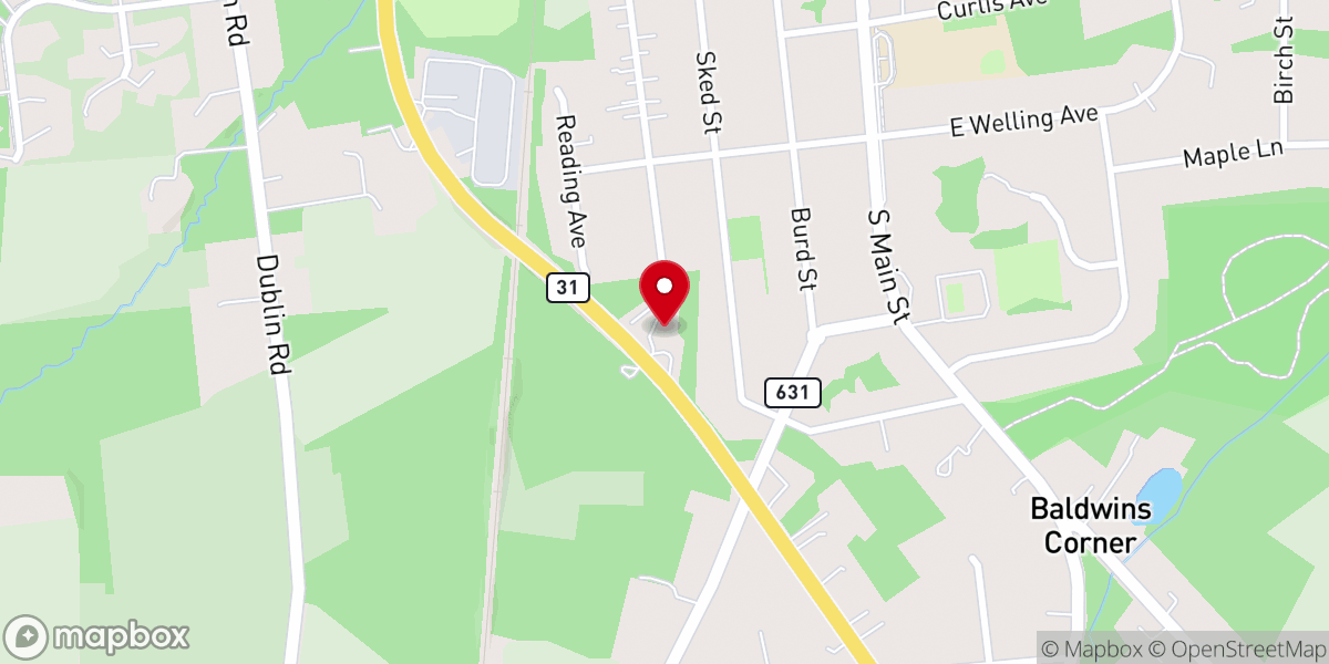 Map showing location of Pennington AG Church