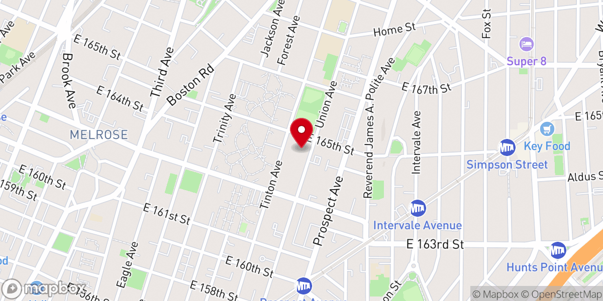 Map showing location of Victory Baptist Church