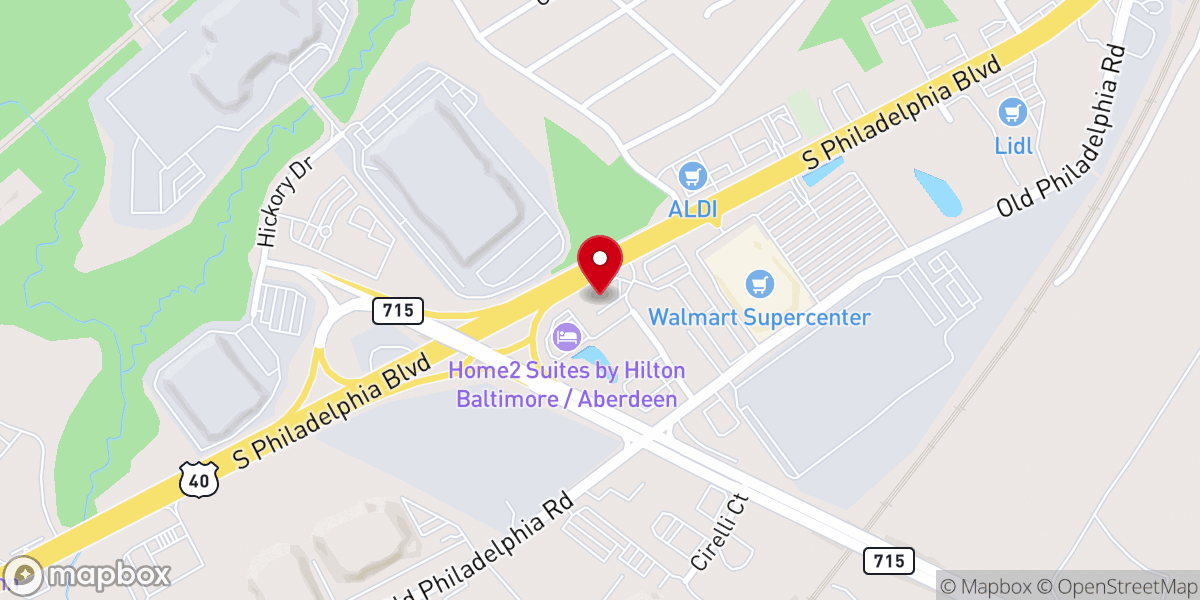 Map showing location of Epicentro De Adoración Maryland