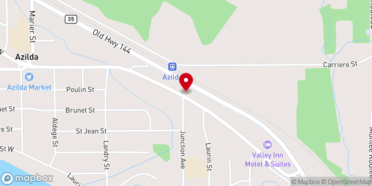 Map showing location of Azilda Baptist Chapel