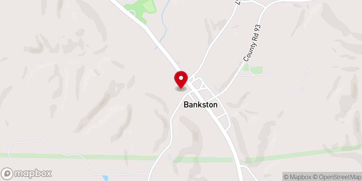 Map showing location of Bankston Church of Christ