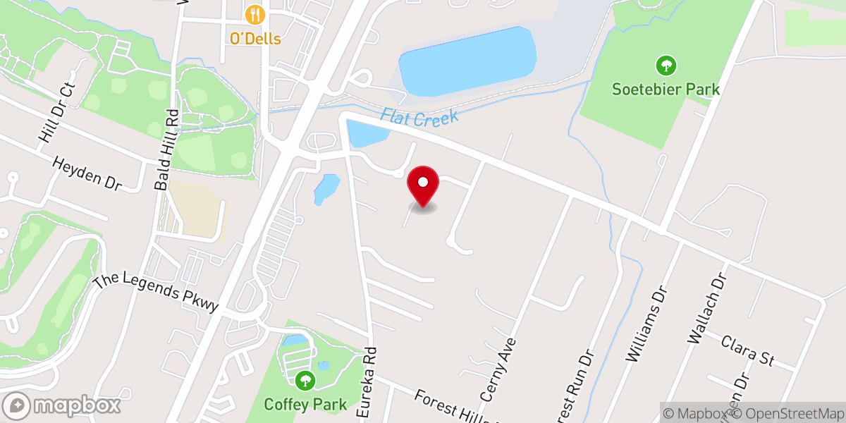 Map showing location of Eureka Bible Church