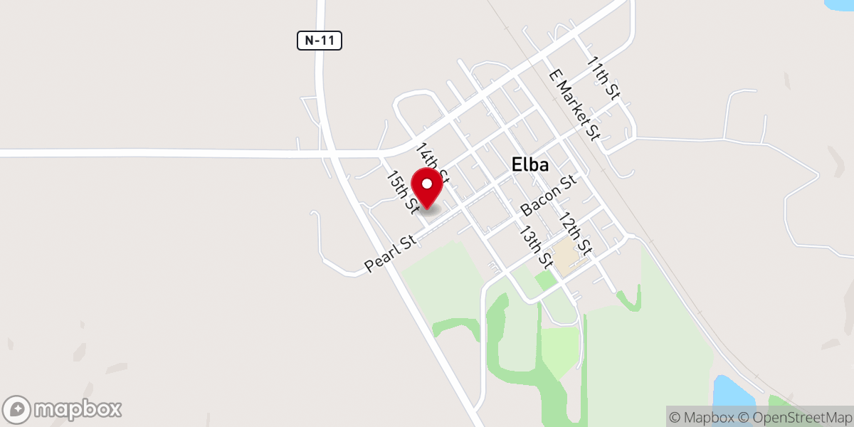 Map showing location of Elba United Methodist Church