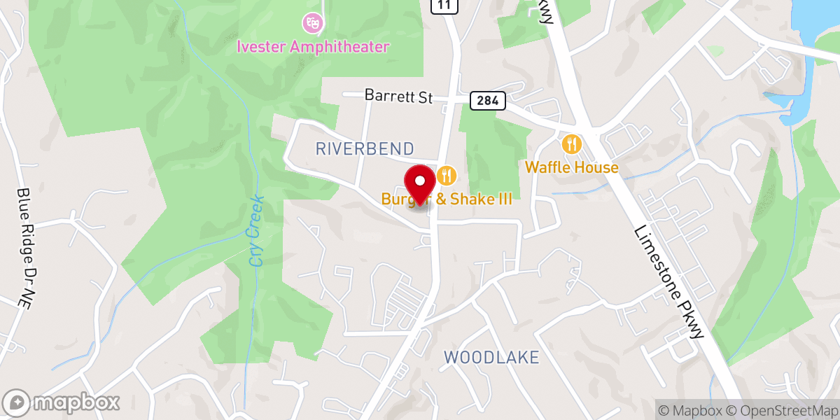 Map showing location of Riverbend Church Gainesville