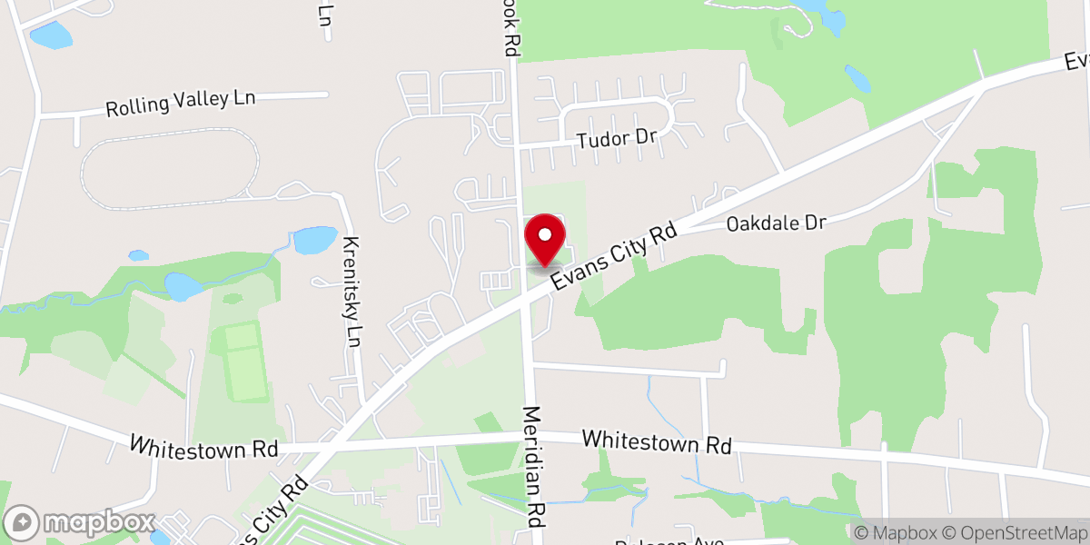 Map showing location of St. John's Reformed Church