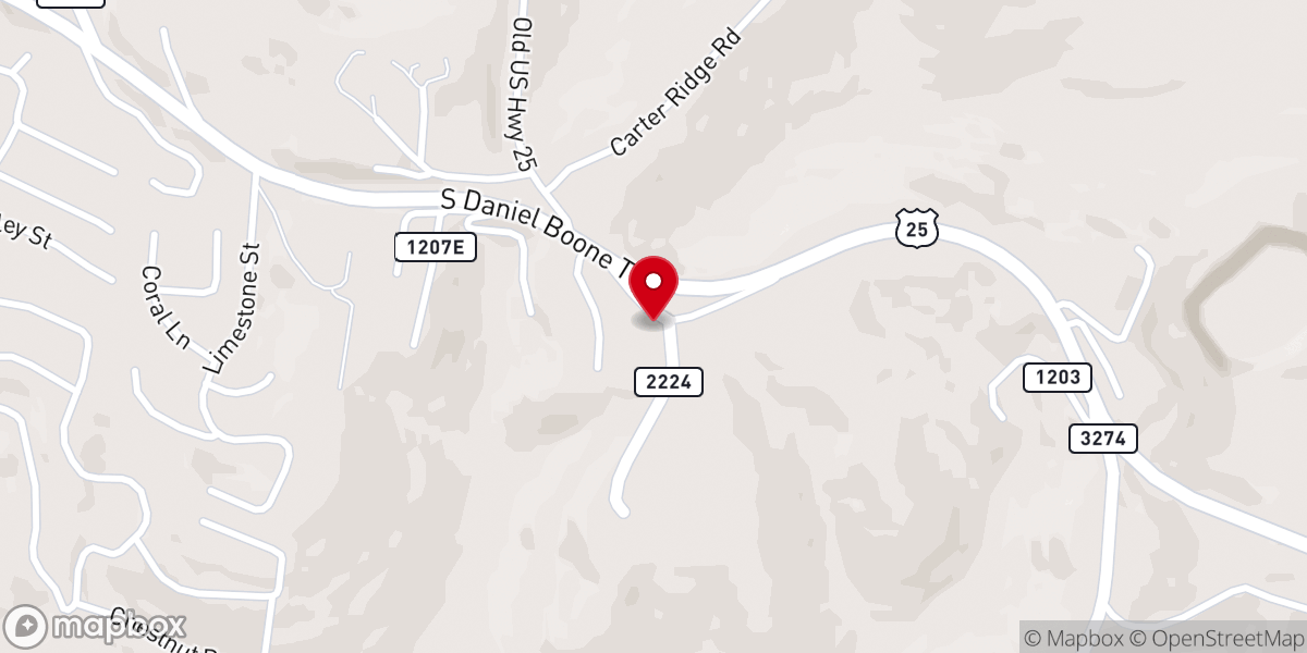 Map showing location of Central Baptist Church