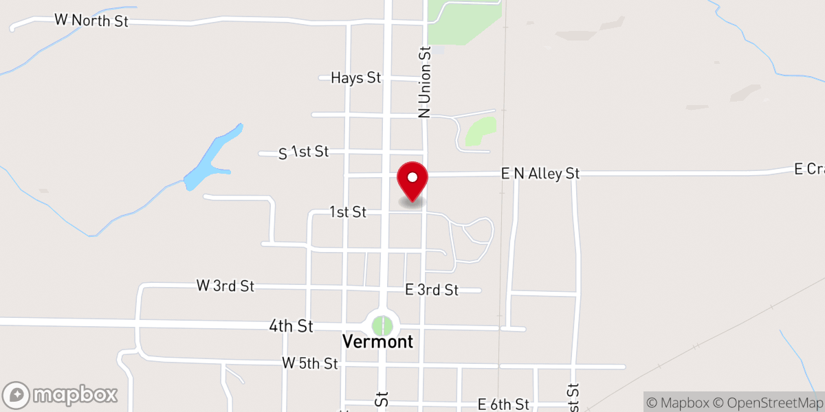 Map showing location of United Methodist Church