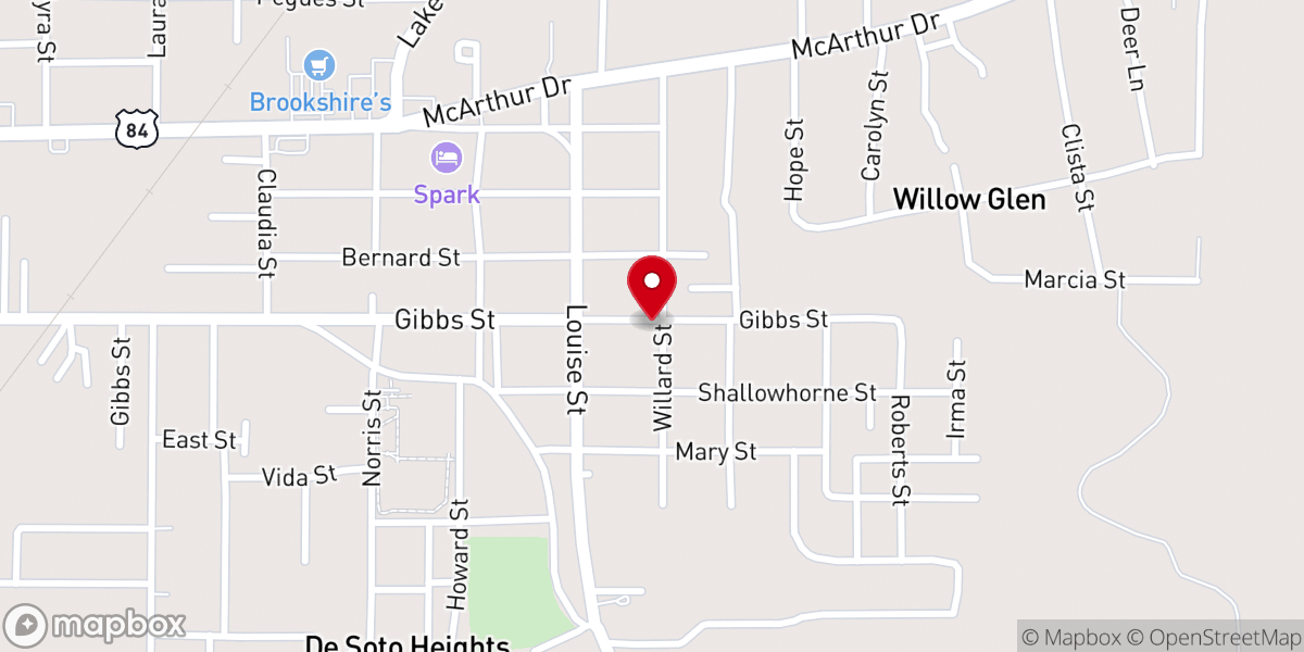 Map showing location of New East Side Baptist Church