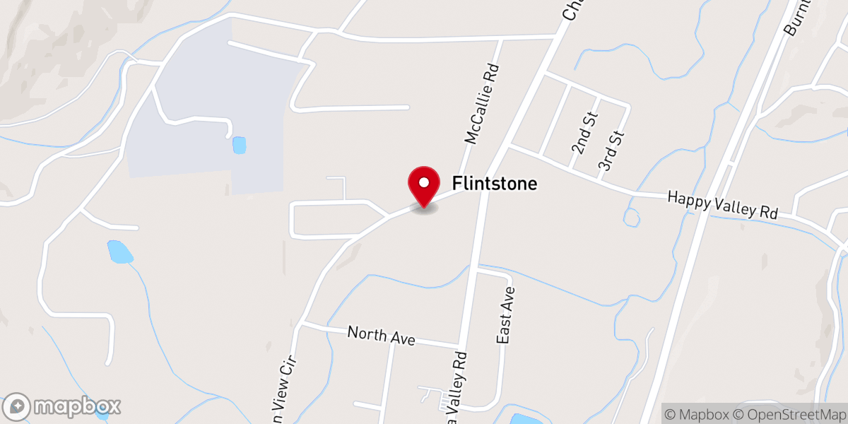Map showing location of Flintstone Baptist Church