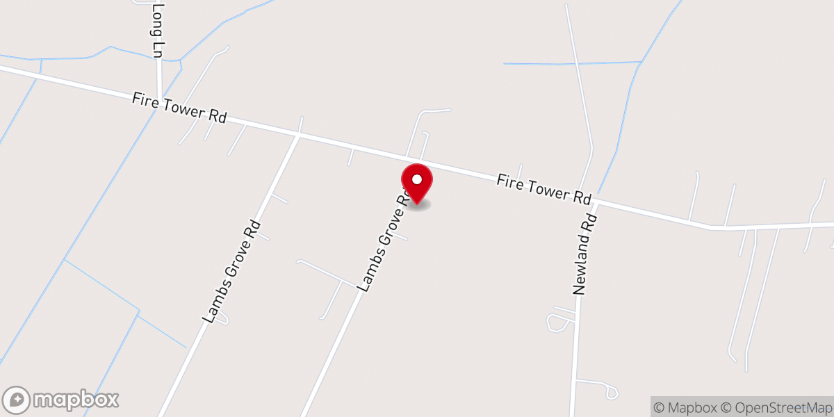 Map showing location of Lambs Grove Baptist Church