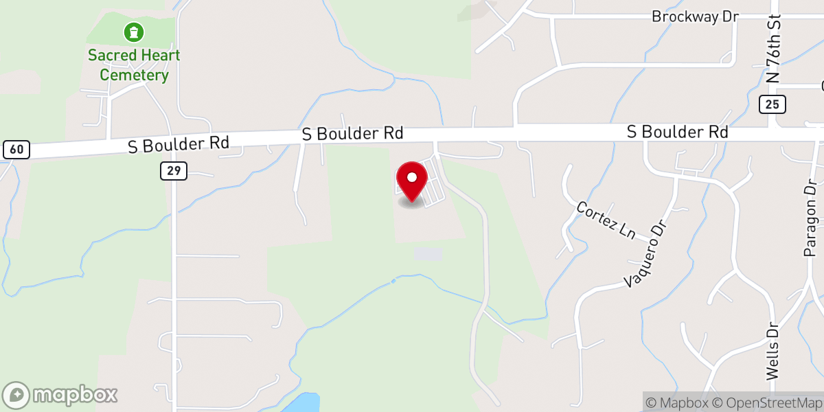 Map showing location of Boulder Valley Christian Church