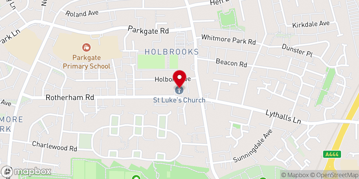 Map showing location of St. Luke’s Church, Holbrooks