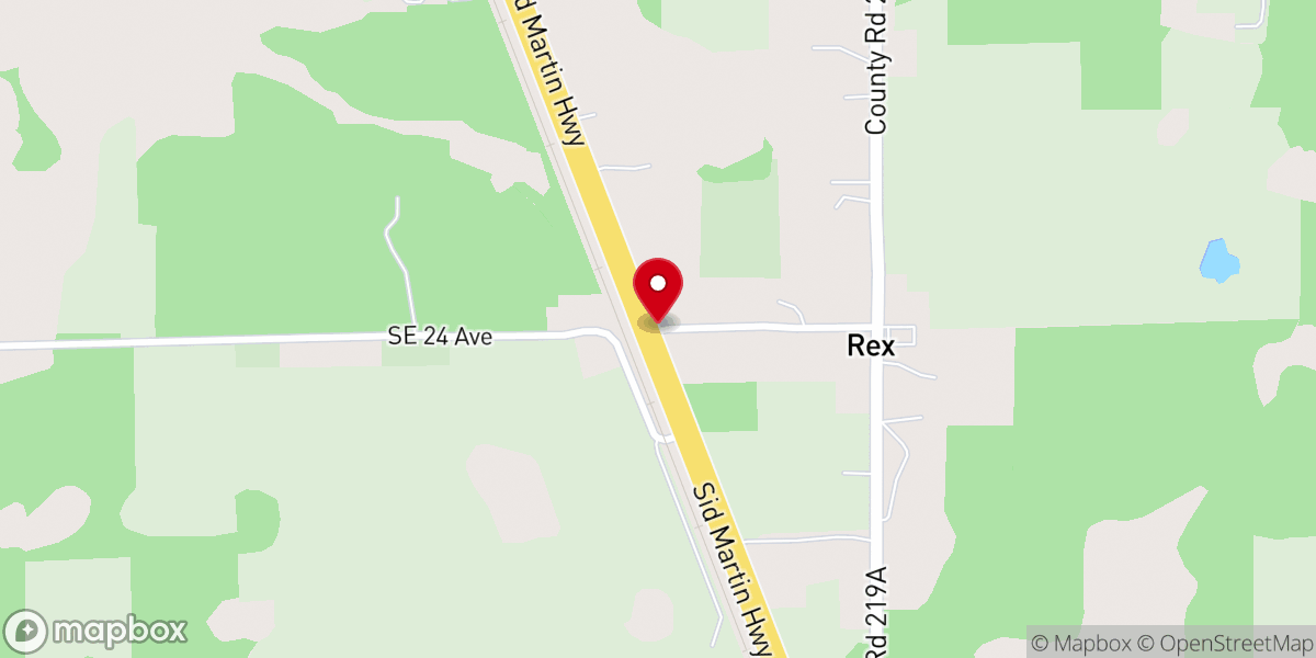 Map showing location of Orange Creek Methodist Church