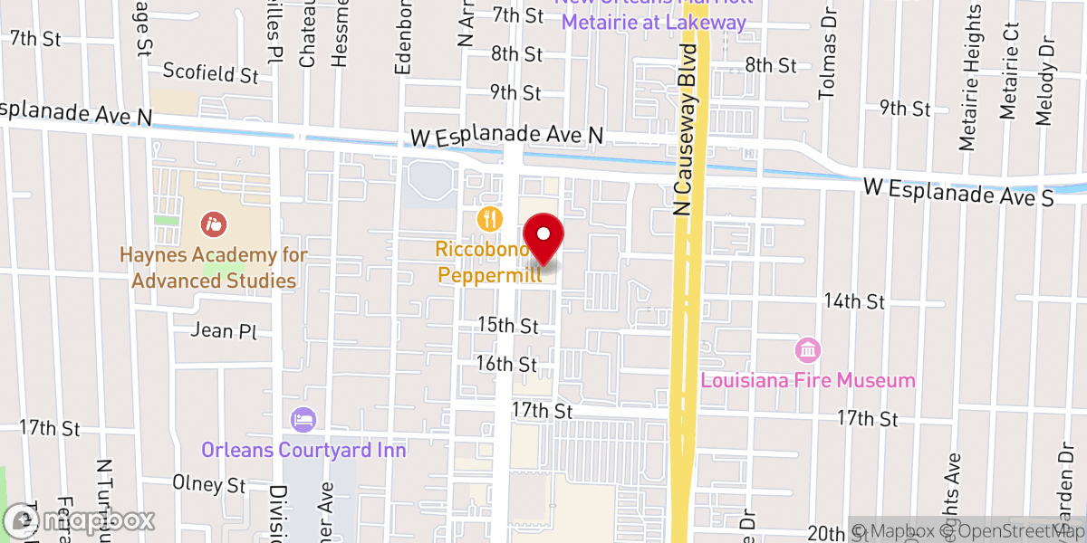 Map showing location of Iglesia Cita con la Vida