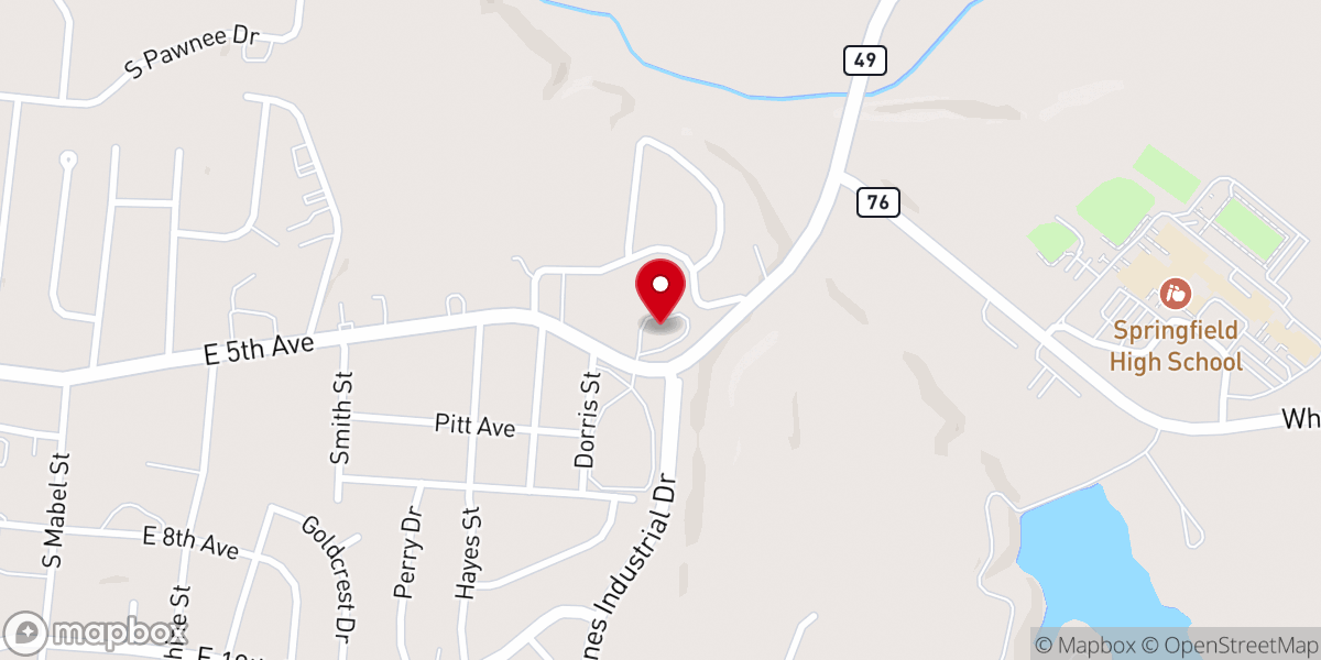 Map showing location of Springfield Spanish Seventh-day Adventist Churc