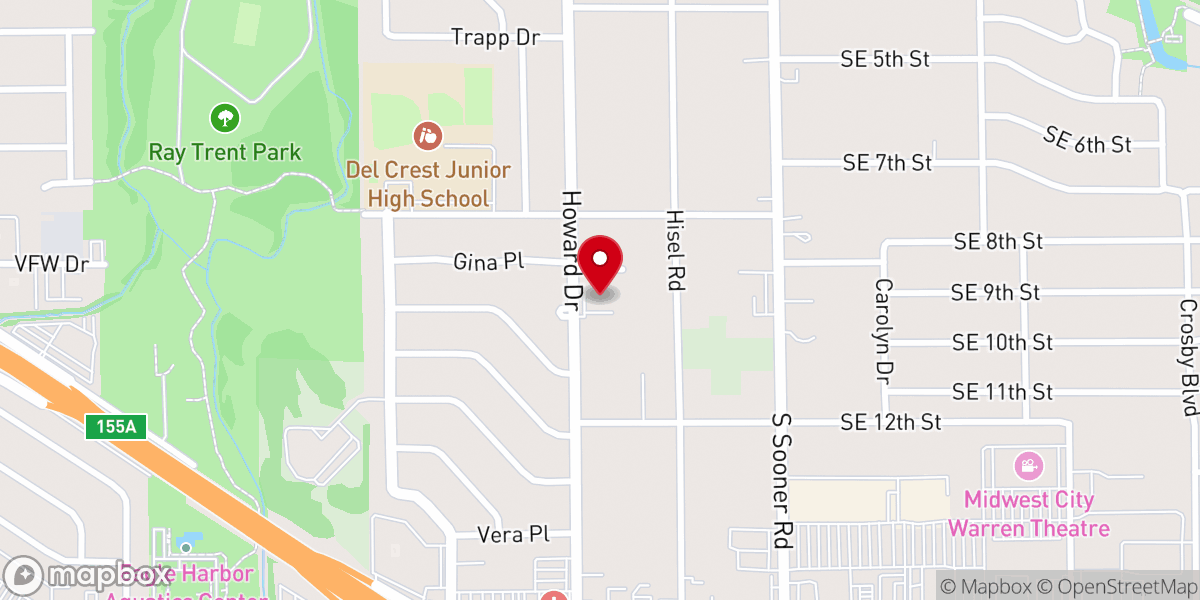 Map showing location of Mary Lee Clark Untd Methodist Church