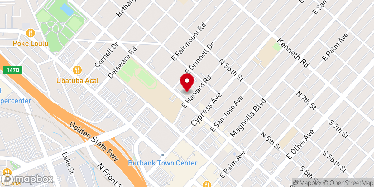 Map showing location of ANC 기쁨의 교회 (ANC Joyful Church / Burbank Korean Church)