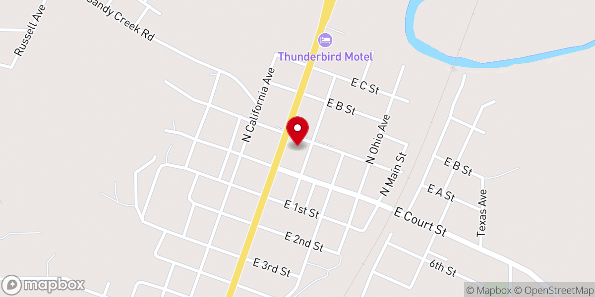 Map showing location of Fist Baptist Church