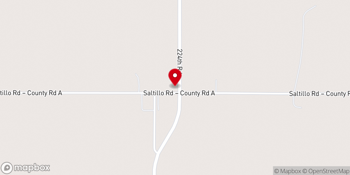 Map showing location of West Blue Church
