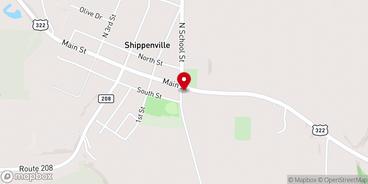 Map showing location of Holy Trinity Lutheran Church
