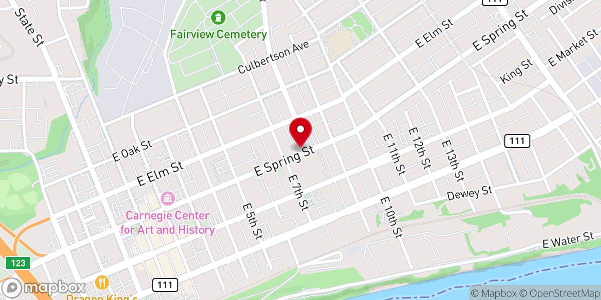 Map showing location of St. Mary of the Annunciation