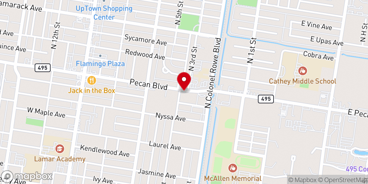 Map showing location of St Mark United Methodist Church