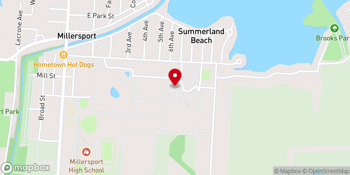 Map showing location of Millersport Sweet Corn Festival