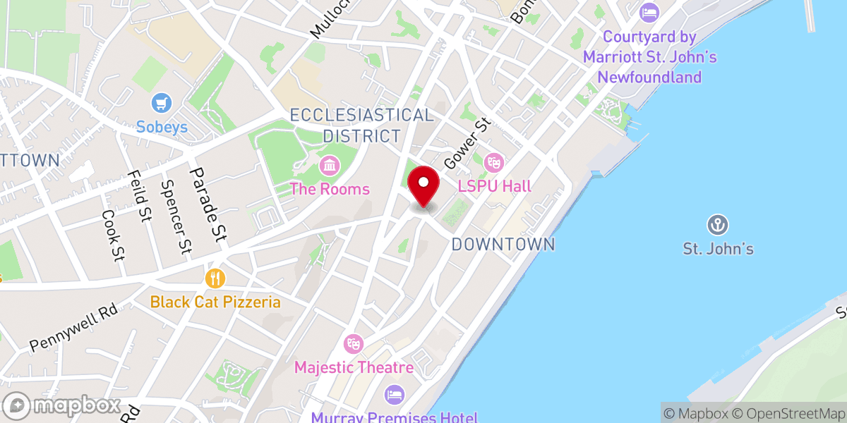Map showing location of St. John's Haunted Hike