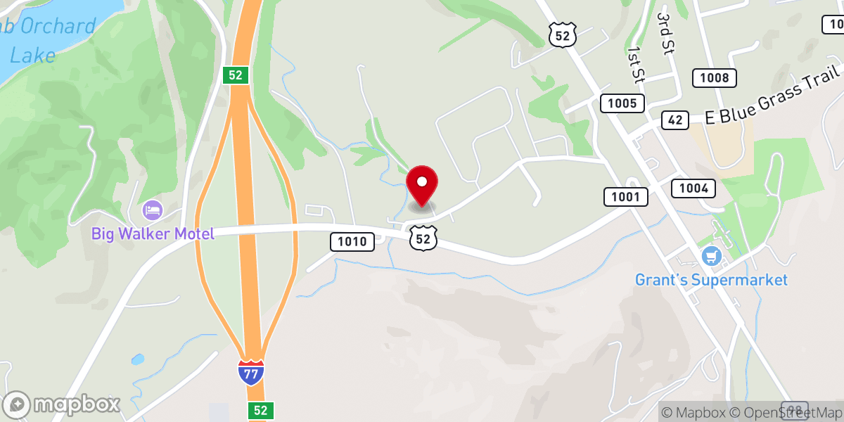 Map showing location of Bland Ministry Center - Food Distribution Center