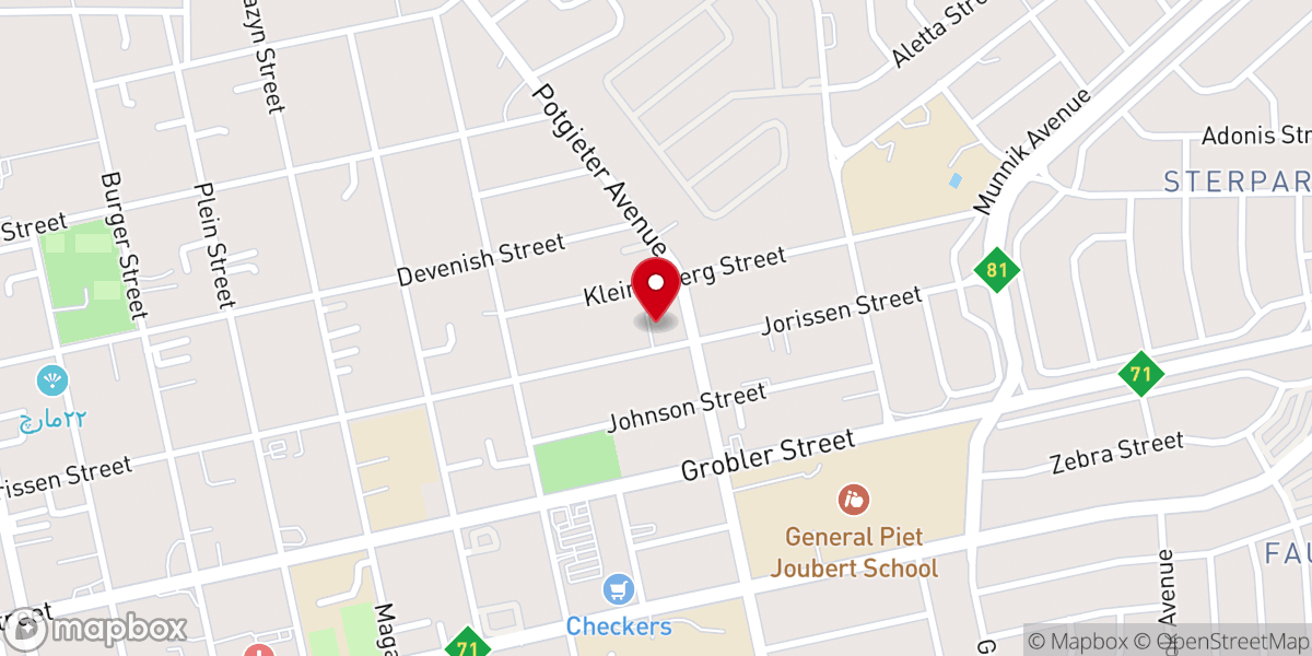 Map showing location of Taberna Dei Moederkampus