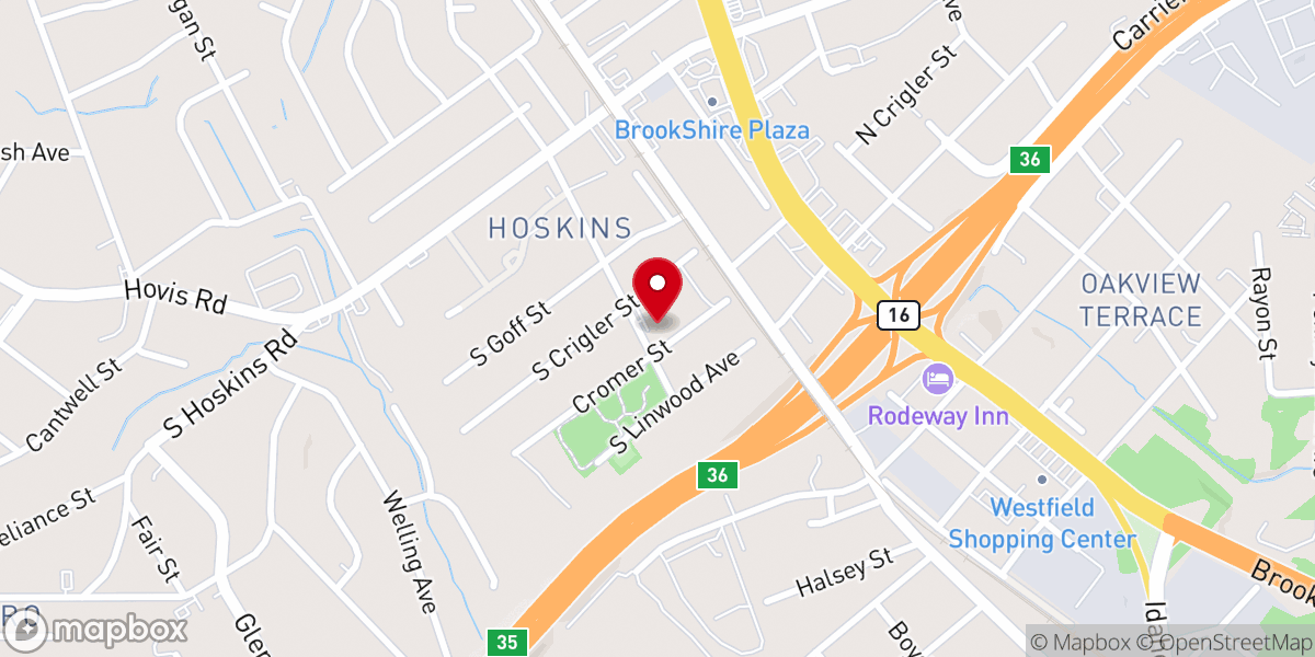 Map showing location of Evangelistic Outreach Center Inc