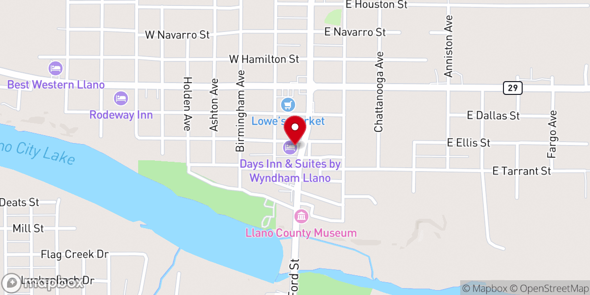 Map showing location of Days Inn & Suites by Wyndham Llano