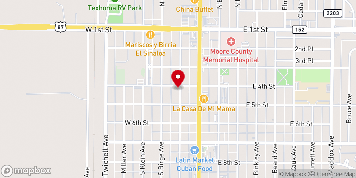 Map showing location of Church of the Nazarene