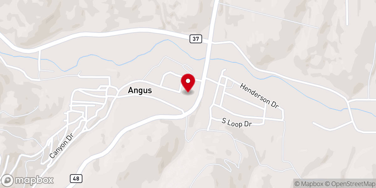 Map showing location of Angus Church of the Nazarene
