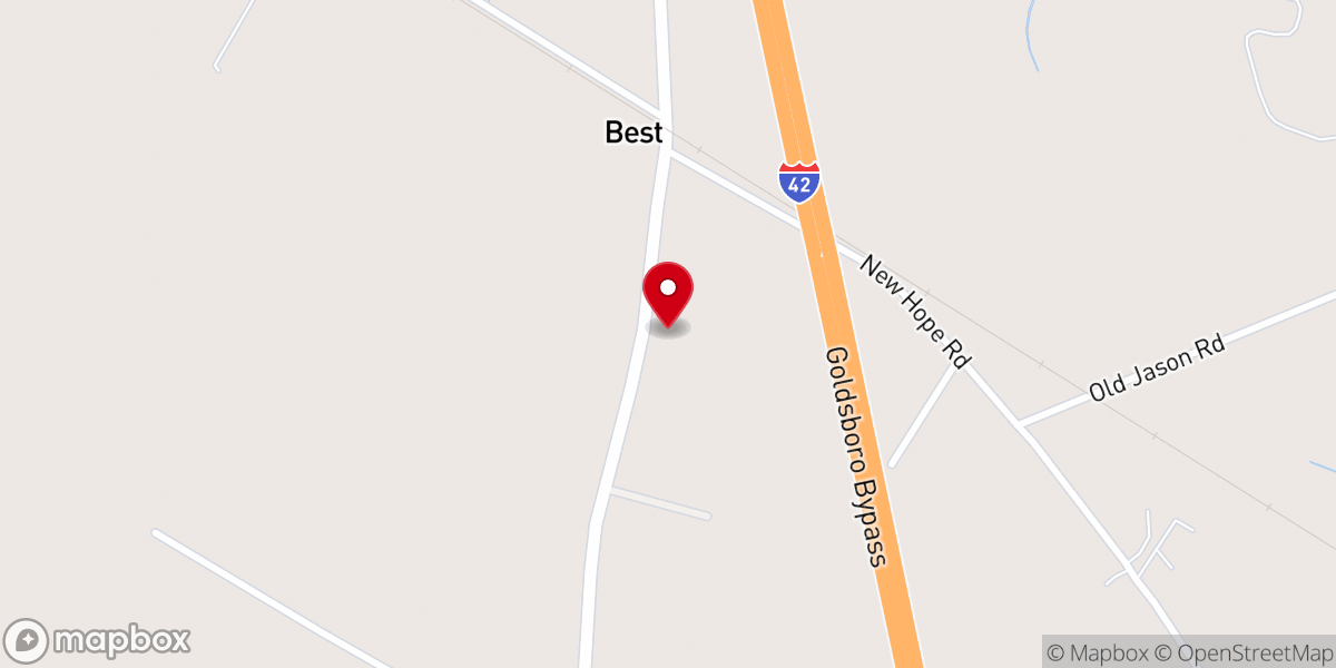 Map showing location of Jackson Chapel AME Zion Church